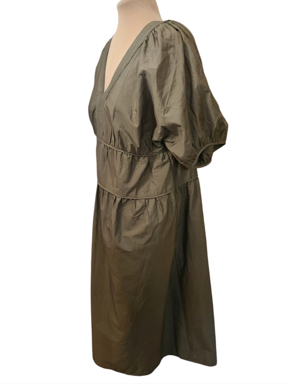 MADEWELL Puff Sleeve Maxi Prarie Dress in Poplin - Size XL - Picture 7 of 16